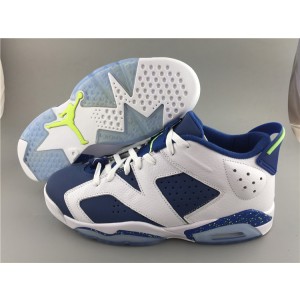 Air Jordan 6 Navy Blue White Shoes