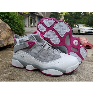 Air Jordan 6 Rings Grey Pink Shoes