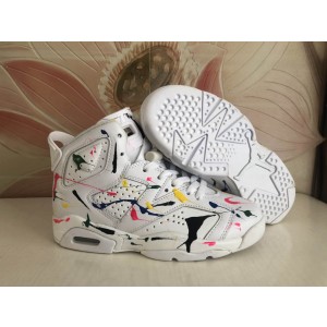 Air Jordan 6 White Graffiti Shoes