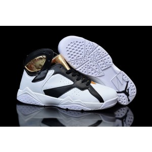 Air Jordan 7 Retro Shoes Gold Black White