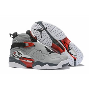 Air Jordan 8 Grey White Red Shoes