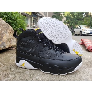 Air Jordan 9 Black White Gold Shoes