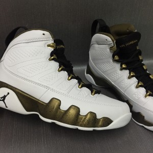 Air Jordan 9 Retro HIGH Shoes White Gold