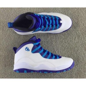 Air Jordan Retro 10 Charlotte Purple Blue White Men Women Shoes