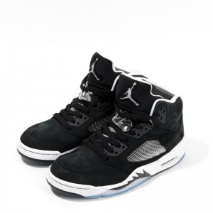Air jordan 5 Retro Black Cool Grey-White (Women Men Gs Girls)