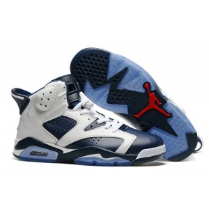 Air jordan 6 Basket Shoes 2016 White Blue