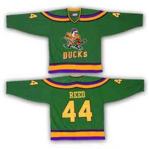 Anaheim Mighty Ducks 44 Fulton Reed Green Movie Hockey Men Jersey