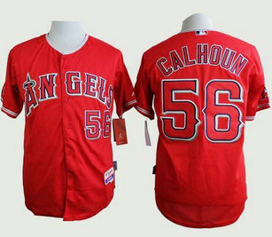 Angels 56 Calhoun Red Cool Base Jersey