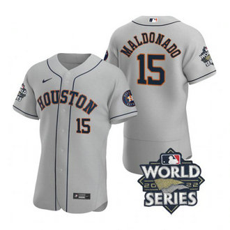 Astros 15 Martin Maldonado Gray Nike 2022 World Series Flexbase Jersey