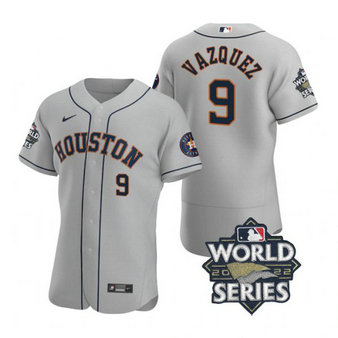 Astros 9 Christian Vazquez Gray Nike 2022 World Series Flexbase Jersey