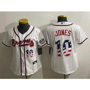 Atlanta Braves 10 Chipper Jones White USA 250 Fourth of July Youth Jersey