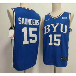 BYU Cougars 15 Richie Saunders Blue Vapor Limited Men Jersey