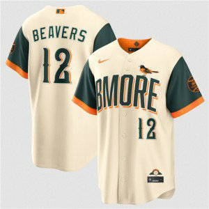 Baltimore Orioles 12 Dylan Beavers Natural 2026 City Connect Cool Base Men Jersey