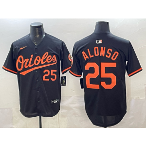 Baltimore Orioles 25 Alonso Black Cool Base Men Jersey