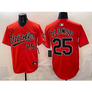 Baltimore Orioles 25 Alonso Orange Cool Base Men Jersey