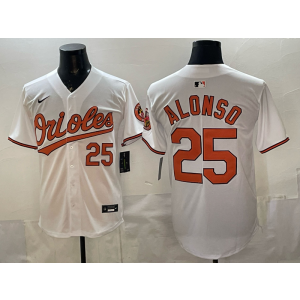 Baltimore Orioles 25 Alonso White Cool Base Men Jersey