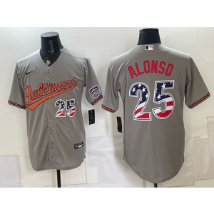 Baltimore Orioles 25 Pete Alonso Grey USA 250 Fourth of July Men Jersey