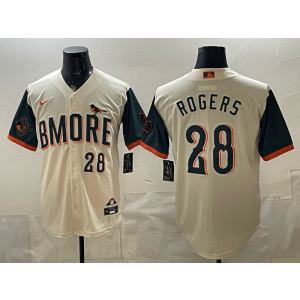 Baltimore Orioles 28 Rogers Natural 2026 City Connect Cool Base Men Jersey