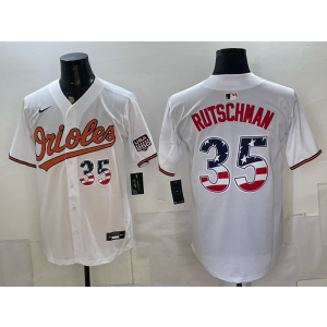 Baltimore Orioles 35 Adley Rutschman White USA 250 Fourth of July Men Jersey
