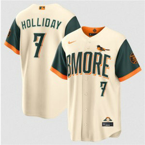 Baltimore Orioles 7 Jackson Holliday Natural 2026 City Connect Cool Base Men Jersey