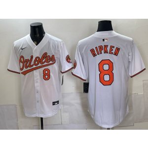 Baltimore Orioles 8 Cal Ripken White Men Jersey