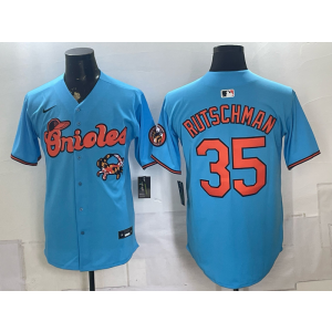 Baltimore Orioles x Crab 35 Adley Rutschman Blue Men Jersey