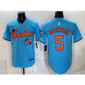 Baltimore Orioles x Crab 5 Brooks Robinson Blue Men Jersey