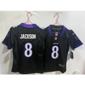 Baltimore Ravens 8 Lamar Jackson Black 2026 New Vapor Limited Youth Jersey Baltimore Ravens 8 Lamar Jackson Black 2026 New Vapor Limited Youth Jersey