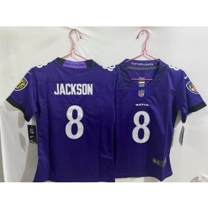 Baltimore Ravens 8 Lamar Jackson Purple 2026 New Vapor Limited Youth Jersey
