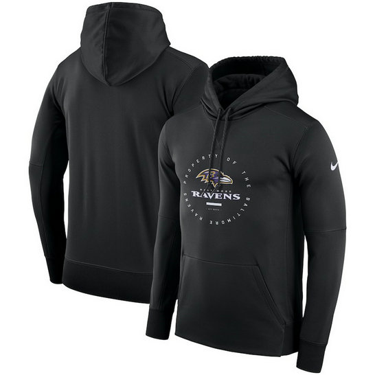 Baltimore-Ravens-Nike-Sideline-Property-Of-Wordmark-Logo-Performance-Black-Pullover-Hoodie