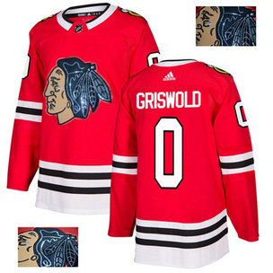 Blackhawks #00 Clark Griswold Red Home Authentic Fashion Gold Stitched Hockey Jersey