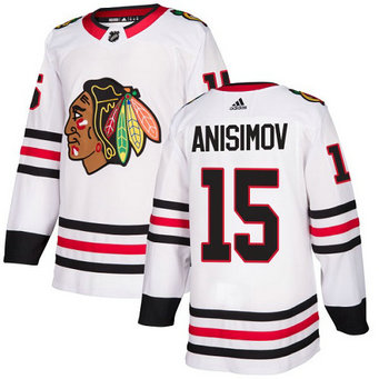 Blackhawks #15 Artem Anisimov White Road Authentic Stitched Hockey Jersey