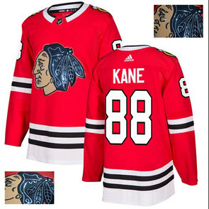 Blackhawks #88 Patrick Kane Red Home Authentic Fashion Gold Stitched Hockey Jersey