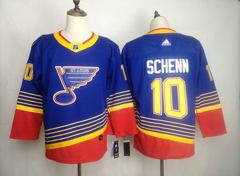 Blues 10 Brayden Schenn Blue Adidas Jersey