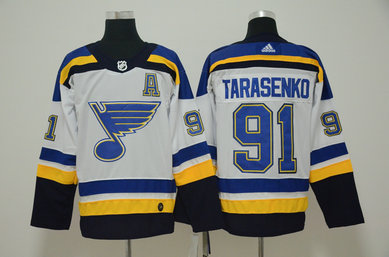 Blues 91 Vladimir Tarasenko White Adidas Jersey