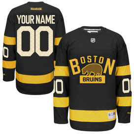 Boston Bruins Black Men's Premier Alternate Custom Reebok Jersey