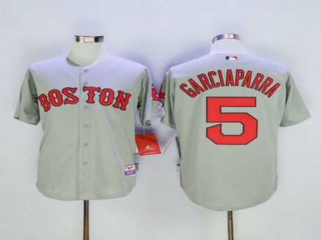 Boston Red Sox #5 Nomar Garciaparra Retired Gray Road Baseball Jersey