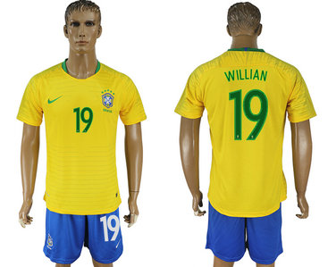 Brazil 19 WILLIAN Home 2018 FIFA World Cup Soccer Jersey Brazil 19 WILLIAN Home 2018 FIFA World Cup Soccer Jersey