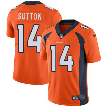 Broncos #14 Courtland Sutton Orange Team Color Men's Stitched Football Vapor Untouchable Limited Jersey