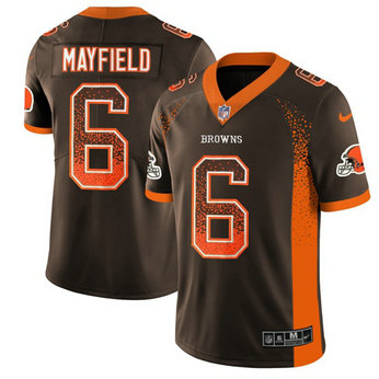 Browns #6 Baker Mayfield Brown Team Color Men's Stitched Football Limited Rush Drift Fashion Jersey
