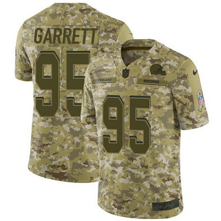 Browns #95 Myles Garrett Camo Men's Stitched Football Limited 2018 Salute To Service Jersey