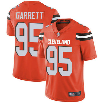 Browns #95 Myles Garrett Orange Alternate Men's Stitched Football Vapor Untouchable Limited Jersey