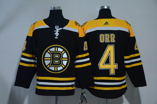 Bruins 4 Bobby Orr Black Adidas Jerseys