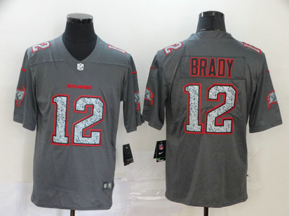 Buccaneers 12 Tom Brady Gray Camo Vapor Untouchable Limited Jersey