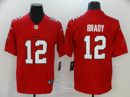 Buccaneers 12 Tom Brady Red Vapor Untouchable Limited Jerseys