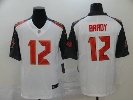 Buccaneers 12 Tom Brady White Vapor Untouchable Limited Jerseys