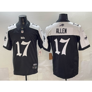 Buffalo Bills 17 Allen Black White Thanksgiving Day F.U.S.E. Vapor Limited Men Jersey