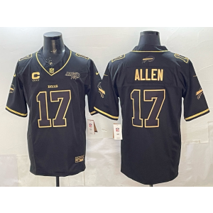 Buffalo Bills 17 Josh Allen Black Gold F.U.S.E. Vapor Limited Men Jersey with Patch