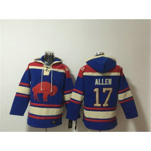 Buffalo Bills 17 Josh Allen Royal Ageless Must-Have Lace-Up Pullover Hoodie Buffalo Bills 17 Josh Allen Royal Ageless Must-Have Lace-Up Pullover Hoodie
