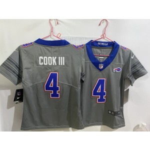 Buffalo Bills 4 James Cook III Gray 2026 Nickel City Vapor Limited Youth Jersey Buffalo Bills 4 James Cook III Gray 2026 Nickel City Vapor Limited Youth Jersey